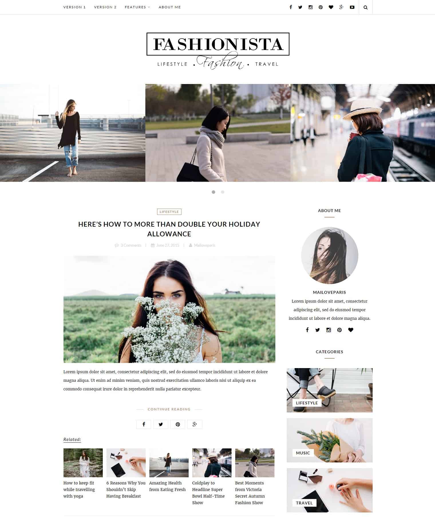 Feminine and Minimalist Themes for Lifestyle Blog
