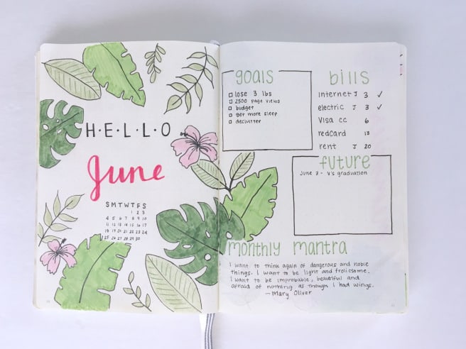 Bullet Journal Cover Layouts For a Whole Year